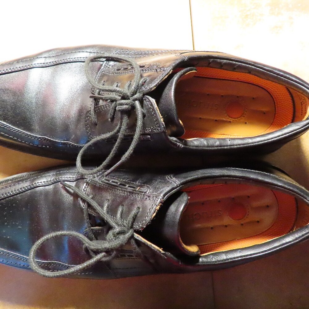 Clarks Unstructured Style 86093 Men's Shoes Black Leather Oxfords US Size 9M